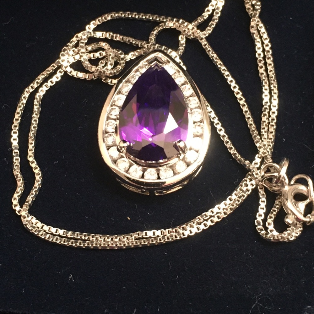 Purple pear shaped pendant